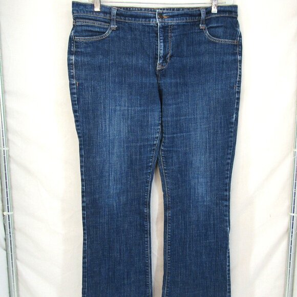 Old Navy The Dreamer Women's Blue Jeans Wide Leg Mid Rise Dark Wash Size 14 - Picture 1 of 10